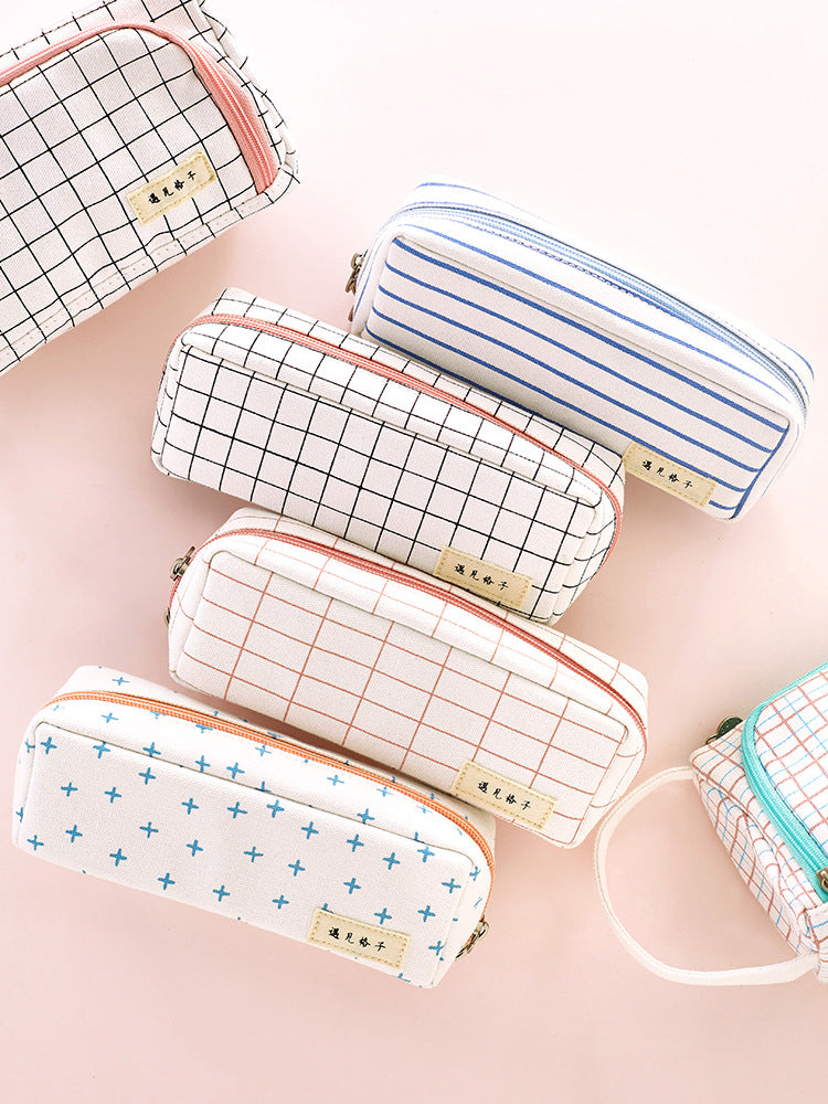 Plaid pencil case