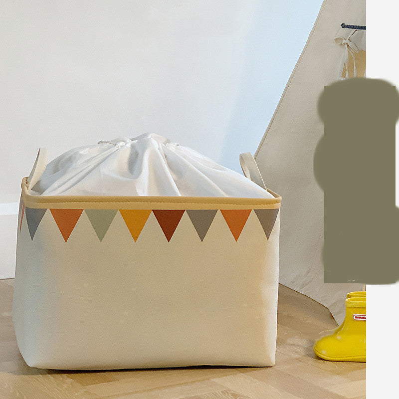 Children's Room Cartoon Clothes Organiser With Drawstring Storage Basket