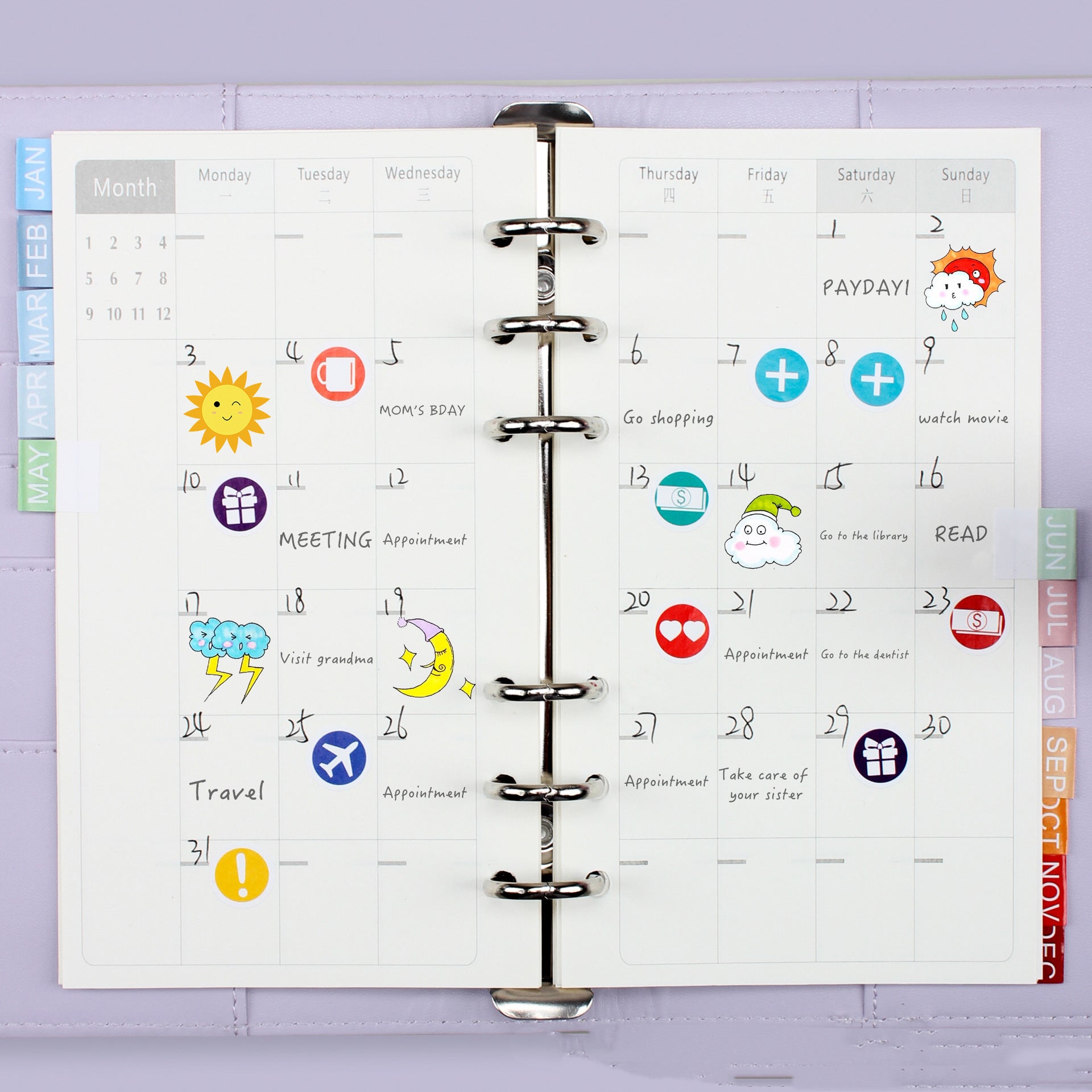 Leather loose-leaf accounting notebook financial planner