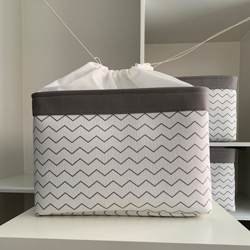 Children's Room Cartoon Clothes Organiser With Drawstring Storage Basket