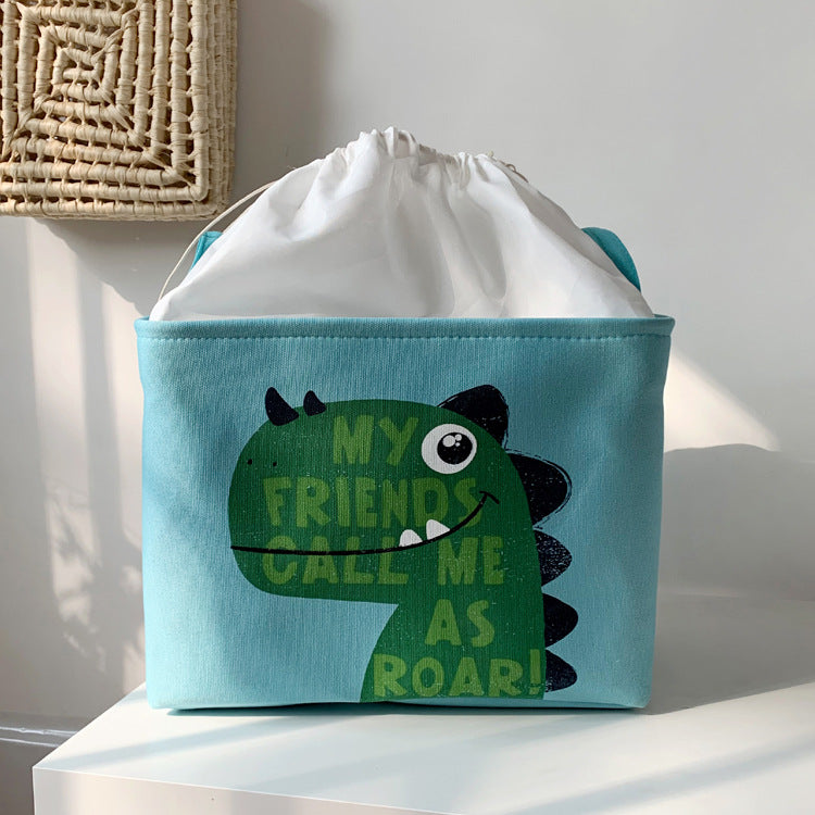 Children's Room Cartoon Clothes Organiser With Drawstring Storage Basket