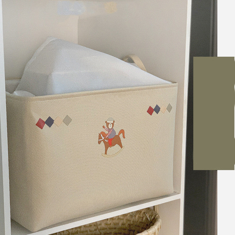 Children's Room Cartoon Clothes Organiser With Drawstring Storage Basket