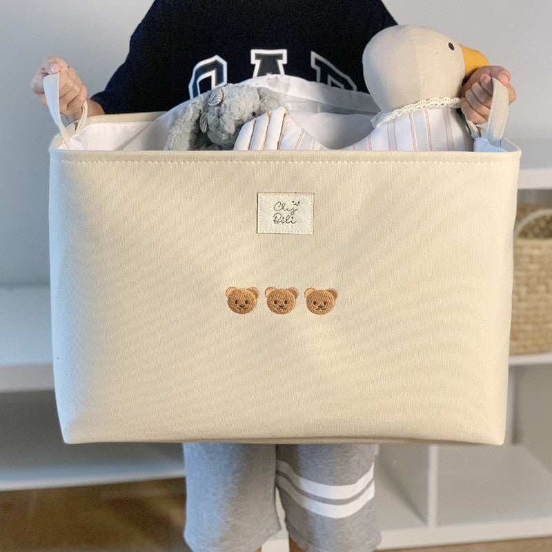 Children's Room Cartoon Clothes Organiser With Drawstring Storage Basket